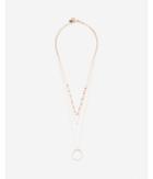 Express Womens Beaded Open Circle Layered Necklace