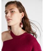 Express Womens Stone Ombre Triple Tassel Drop Earrings