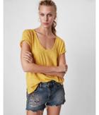 Express Womens Express One Eleven Split Hem V-neck Easy Tee