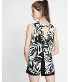 Express V-neck Palm Print Split Back Tank