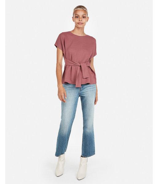 Express Womens Textured Tie Waist Tee
