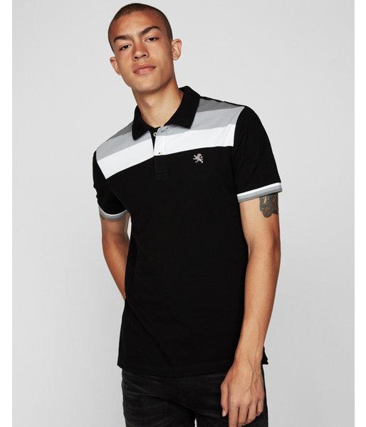 Express Mens Small Lion Color Block Stretch Polo