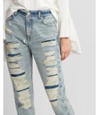 Express Womens Express Womens High Waisted Distressed Original Vintage Skinny Ankle Jeans