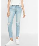 Express Mid Rise Light Wash Girlfriend Jeans
