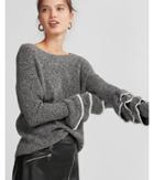 Express Womens Layered Sleeve Ribbed Popover