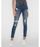 Express Womens Express Womens Mid Rise Ripped Stretch+performance Ankle Jean