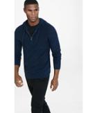Express Men's Sweaters & Cardigans Navy Cotton Half Zip Hooded