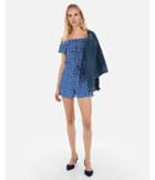 Express Womens Printed Off The Shoulder Ruffle Romper