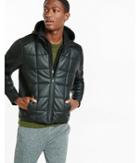 Express Mens (minus The) Leather Cube Tech Jacket