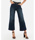 Express Womens High Waisted Cropped Dark Wash Wide