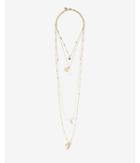 Express Womens Four Row Shell Charm Necklace