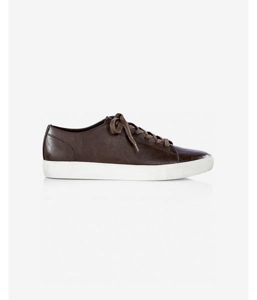 Express Mens Brown Low Top Lace-up