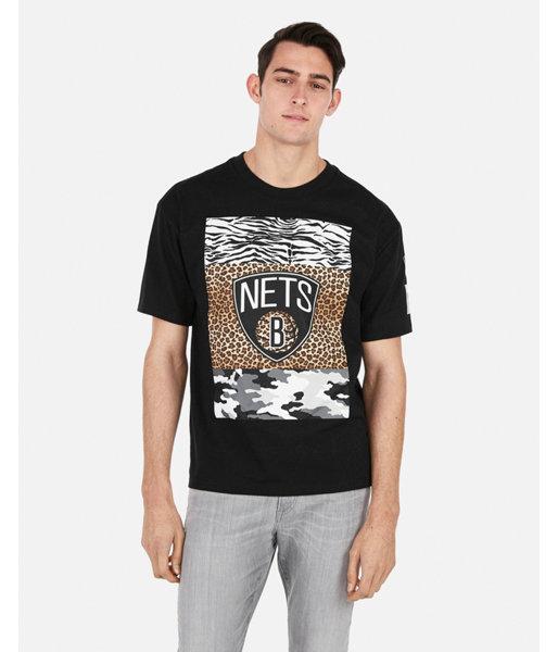 Express Mens Brooklyn Nets Nba Heavyweight Graphic Tee