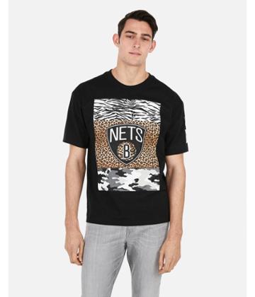 Express Mens Brooklyn Nets Nba Heavyweight Graphic Tee