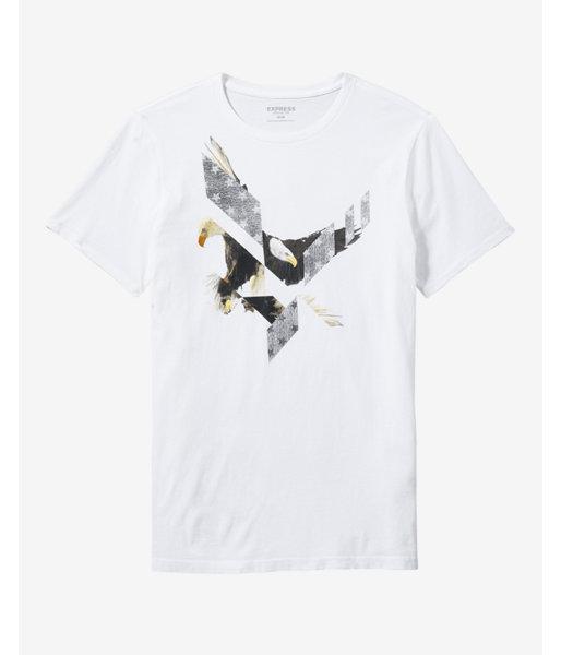 Express Mens Eagle Cotton Crew Neck Graphic Tee