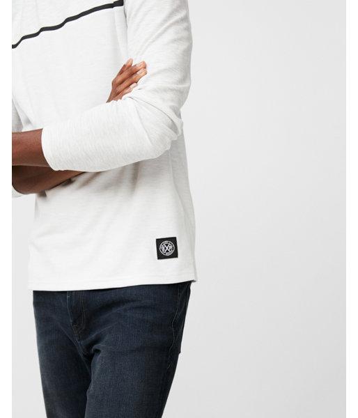 Express Mens Heat Seal Stripe Mesh Crew Neck Tee