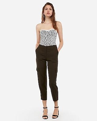 Express Womens Leopard Sweetheart Sweater Tube Top
