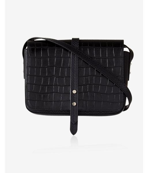 Express Womens Faux Crocodile Cross Body Bag