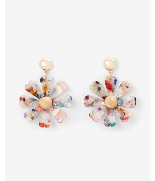 Express Womens Resin Daisy Drop Earrings
