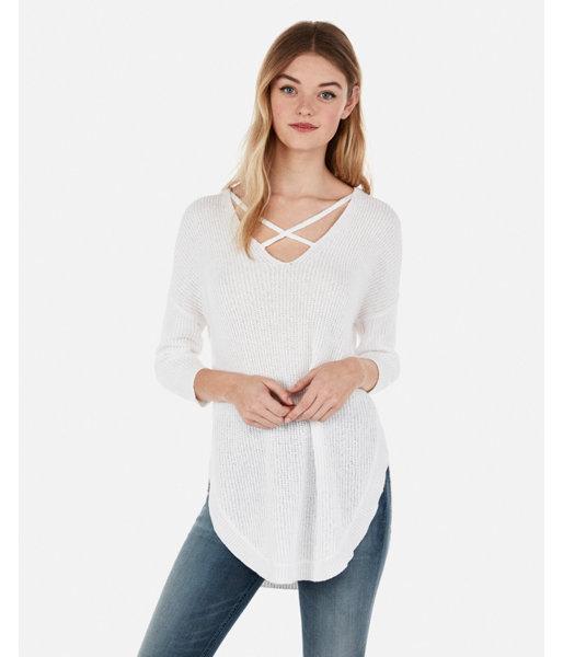 Express Womens Strappy Circle Hem Tunic