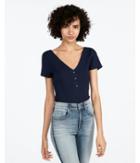 Express Womens Express One Eleven Ribbed Henley
