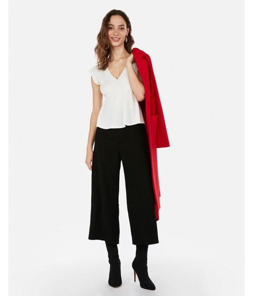 Express Womens Empire Waist Flutter Sleeve V-neck Tee