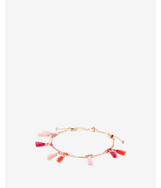 Express Womens Pink Mini Tassel Pull-cord Bracelet