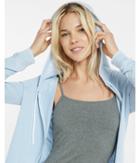 Express One Eleven Zip Front Burnout Hoodie