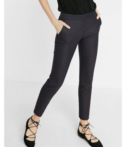 Express Womens Mid Rise Dobby Twill Columnist Ankle Pant