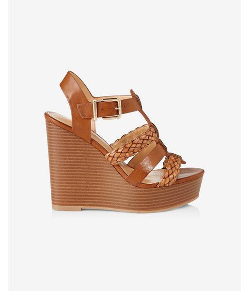 Express Womens Braided Strap Platform Wedge