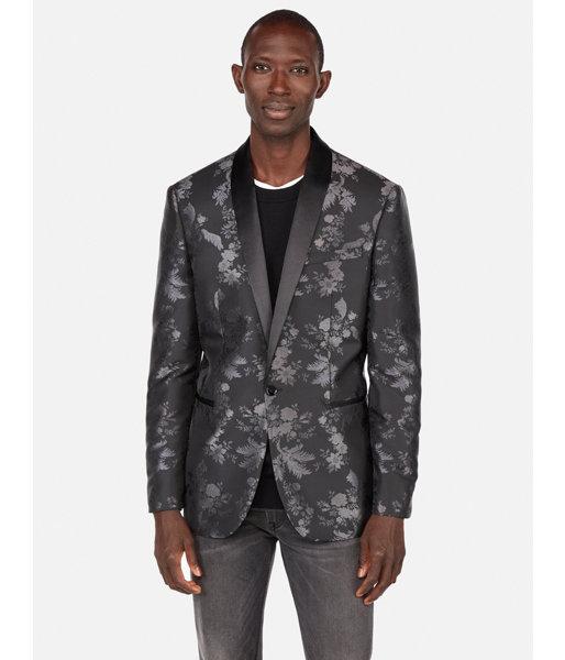 Express Mens Slim Contrast Floral Tuxedo Jacket