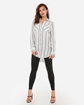 Express Womens Stripe Oversized Tunic