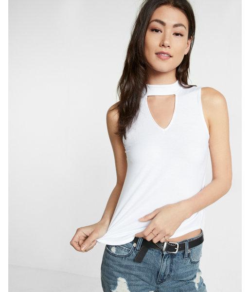 Express Womens Express One Eleven Deep V Choker Tank