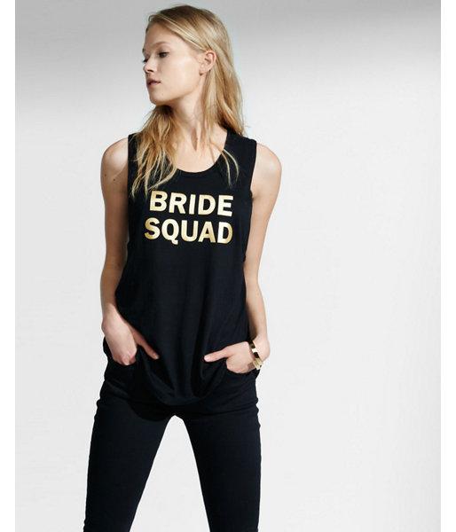 Express Womens Express One Eleven Bride Squad Graphic Tank
