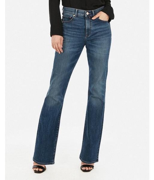 Express Womens High Waisted Original Dark Wash Bootcut Jeans