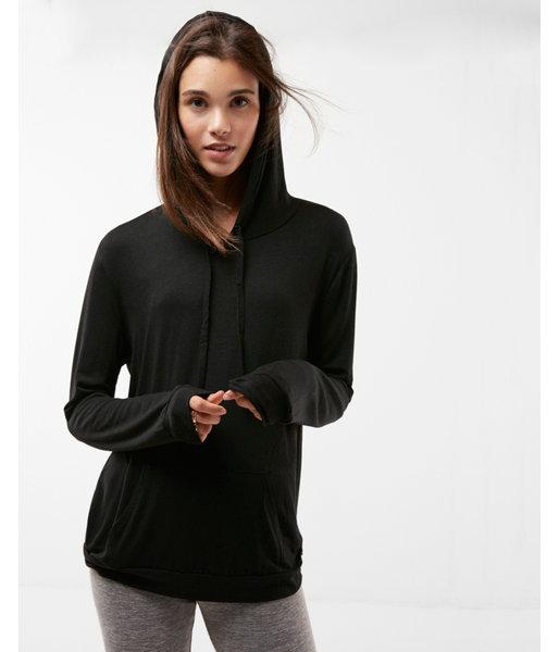 Express Womens Solid Drawstring Hoodie