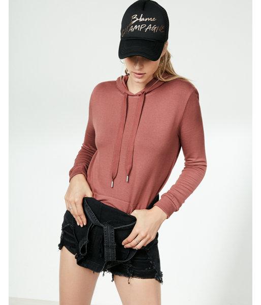 Express Womens Loopback Hooded Popover
