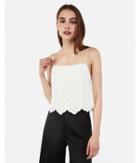 Express Womens Embroidered Eyelet Square Neck Cropped Cami