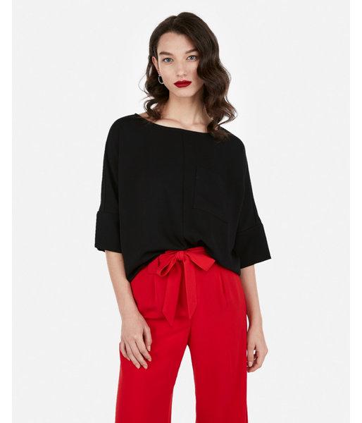 Express Womens Silky Pocket Cocoon Blouse
