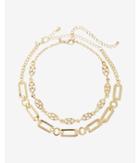 Express Womens Set Of Two Status Link Choker Necklaces