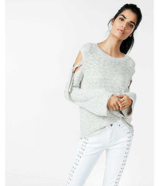 Express Marled Tie Sleeve Hi-lo