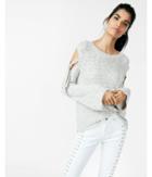 Express Marled Tie Sleeve Hi-lo