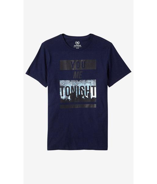 Express Men's Tees Navy You Me Tonight Graphic T-shirt