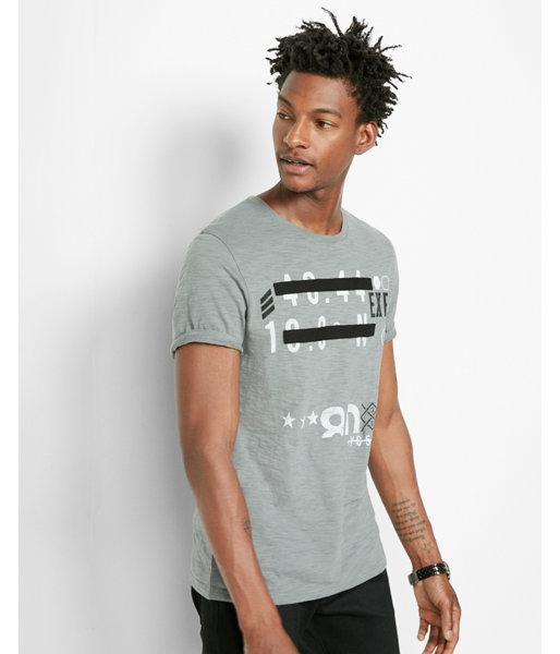 Express Mens Crew Neck Exp Jersey Slub Graphic Tee