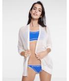 Express All-over Mesh Rolled Sleeve Cover-up