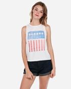 Express Womens Palm Tree Americana Easy Tank