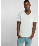 Express Raw Edge Short Sleeve V-neck Tee