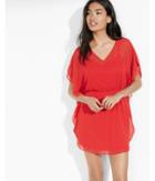 Express Womens Red Mini Caftan Dress