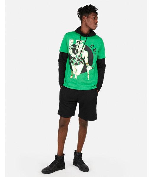 Express Mens Boston Celtics Nba Crew Neck Foil Graphic Tee
