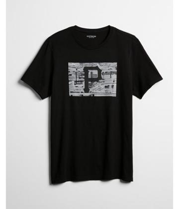 Express Mens Pittsburgh Pirates Black Graphic Tee